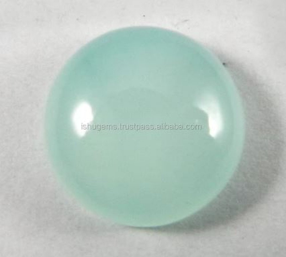 Image of Aqua Chalcedony 14mm Round Cabochon 1.93 gms Loose Gemstone IG0472