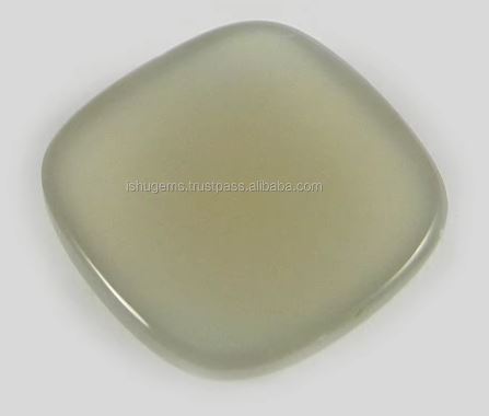 Natural Gray Chalcedony 20mm Cushion Square Wholesale Cabochon Loose Gemstone For Jewelry Making