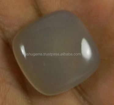 Natural Gray Chalcedony 20mm Cushion Square Wholesale Cabochon Loose Gemstone For Jewelry Making