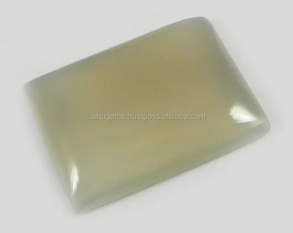 Image of Grey Chalcedony 21x29mm Cushion Rectangle Cabochon Gemstone