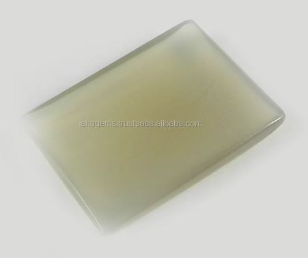 Grey Chalcedony 21x29mm Cushion Rectangle Cabochon Gemstone