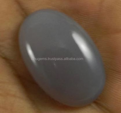 Natural Gray Chalcedony 17x27mm Oval Cabochon Loose Gemstone For Jewelry Making