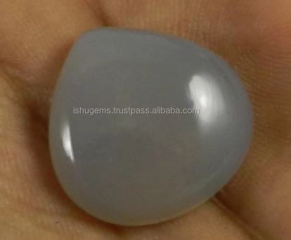 High Quality Gray Chalcedony Quartz 20mm Heart Cabochon Gemstone For Jewelry Making