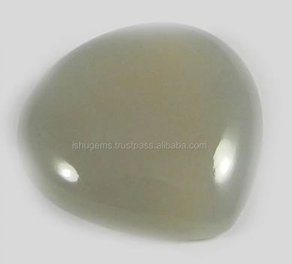 Image of High Quality Gray Chalcedony Quartz 20mm Heart Cabochon Gemstone For Jewelry Making