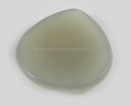 High Quality Gray Chalcedony Quartz 20mm Heart Cabochon Gemstone For Jewelry Making