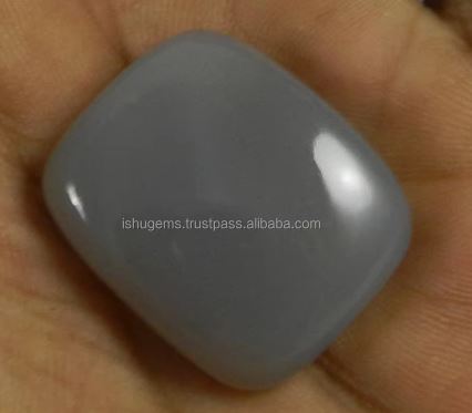 Natural Gray Chalcedony Cushion Square Cabochon 26x22mm Loose Gemstone For Jewelry Making