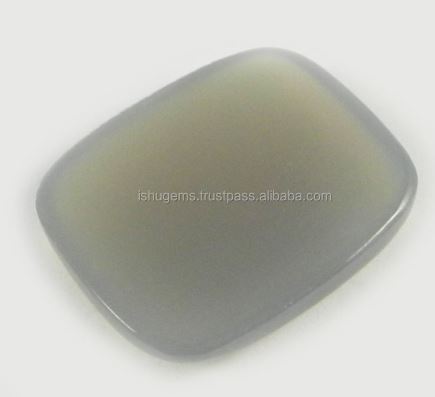 Natural Gray Chalcedony Cushion Square Cabochon 26x22mm Loose Gemstone For Jewelry Making