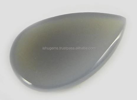 17x26mm Handmade Gray Of Chalcedony 380 gm pear cab Loose gemstone IG0484