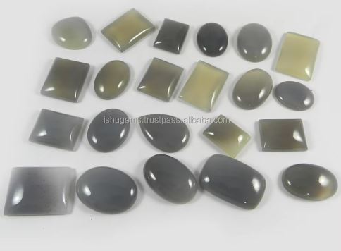 22Pcs Best Quality Gray Chalcedony 100 gms Free form MIx Shape Cabochon Gemstone IG0485
