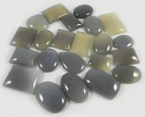 22Pcs Best Quality Gray Chalcedony 100 gms Free form MIx Shape Cabochon Gemstone IG0485
