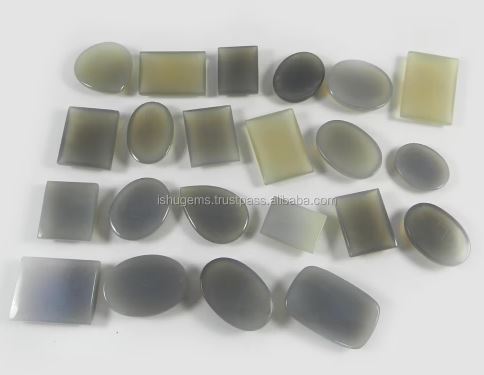 22Pcs Best Quality Gray Chalcedony 100 gms Free form MIx Shape Cabochon Gemstone IG0485