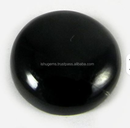 280 Gms Natural Black Jet Stone Cabochon Round 175mm Loose Gemstone for Jewelry by Ishu Gems Model IG0500