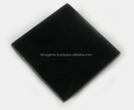 Metaphysical Gemstone 350 gms Natural Black jet stone Cabochon Square 17mm gemstone For jewellery IG0501