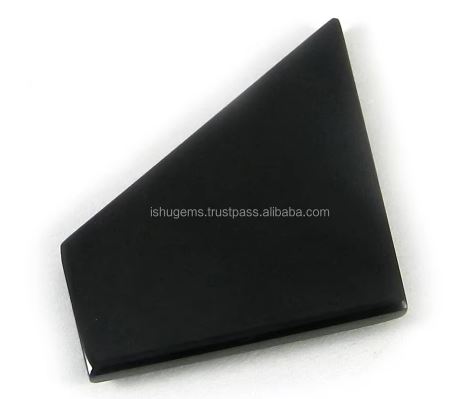 755 gms Natural Black Jet Stone Cabochon Fancy Shape 30x33mm Loose Gemstone For Jewelry IG0502