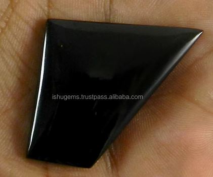 755 gms Natural Black Jet Stone Cabochon Fancy Shape 30x33mm Loose Gemstone For Jewelry IG0502