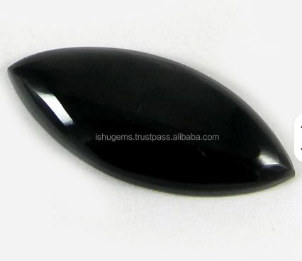 Natural Black Jet Stone Marquise Cut Cabochon 13x29mm Gemstone for Handmade Jewelry Making IG0503