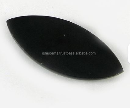 Natural Black Jet Stone Marquise Cut Cabochon 13x29mm Gemstone for Handmade Jewelry Making IG0503