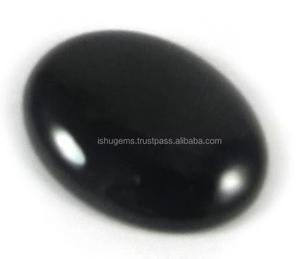 268 gms Natural Black jet stone Cabochon Oval 1621mm gemstone For jewellery IG0504