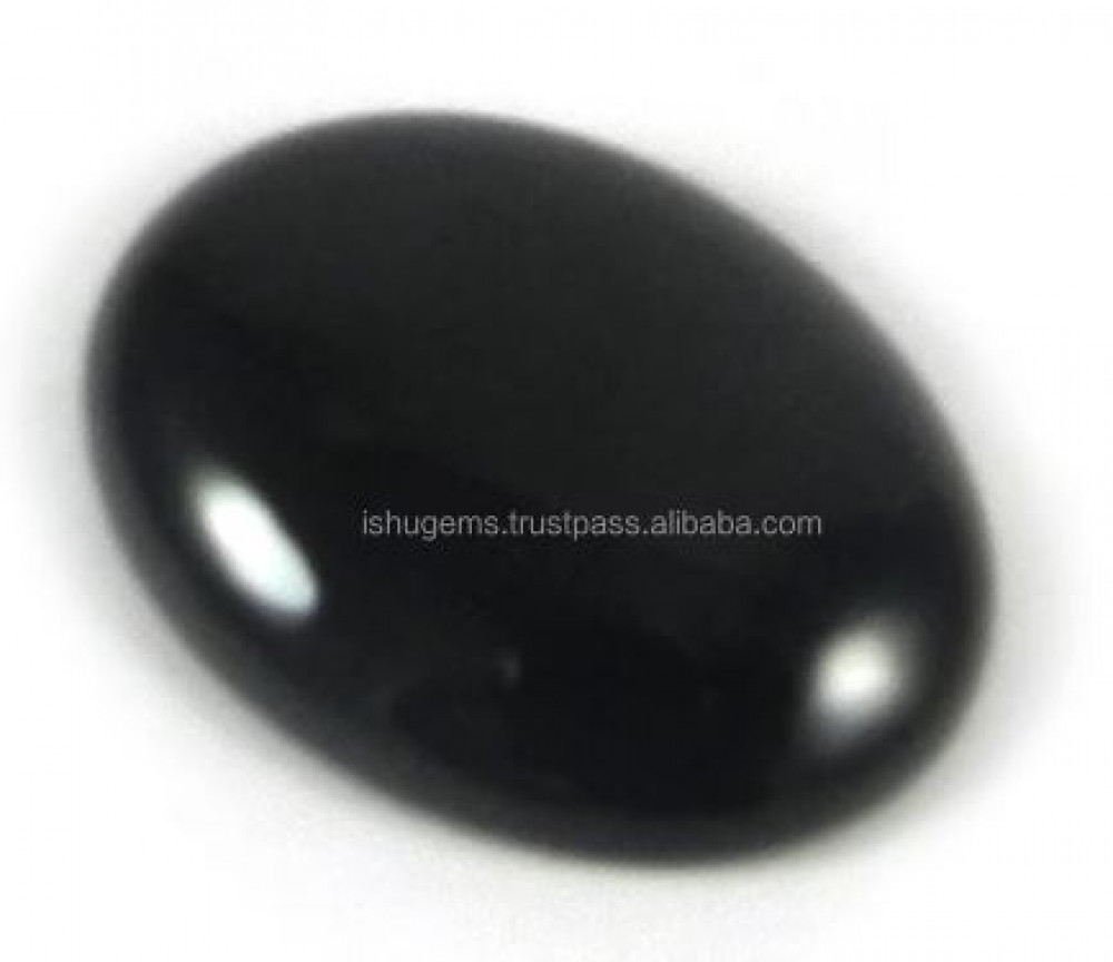 Image of 2.68 gms Natural Black jet stone Cabochon Oval 16*21mm gemstone For jewellery IG0504