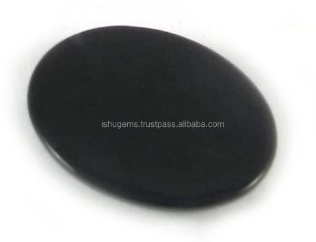 268 gms Natural Black jet stone Cabochon Oval 1621mm gemstone For jewellery IG0504