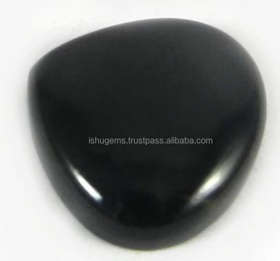 378 gms Natural Black jet stone Cabochon Heart Shape 1920mm gemstone For jewellery IG0506