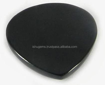 378 gms Natural Black jet stone Cabochon Heart Shape 1920mm gemstone For jewellery IG0506