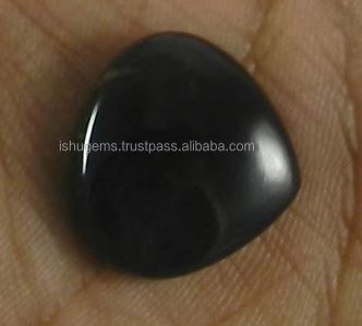 378 gms Natural Black jet stone Cabochon Heart Shape 1920mm gemstone For jewellery IG0506