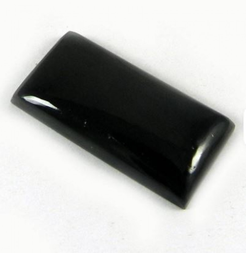 Image of 24.25 Ct. Natural Black Jet Rectangle Baguette 14x27mm Loose Gemstone Certified for Jewellery Customizable Ishu Gems IG0507