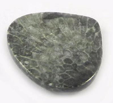 210 gms Natural Black Coral Cabochon Heart Shape 1617mm Gemstone For jewelry IG0510
