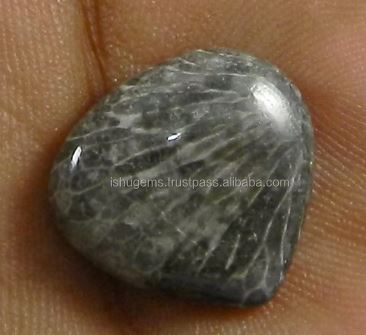 210 gms Natural Black Coral Cabochon Heart Shape 1617mm Gemstone For jewelry IG0510