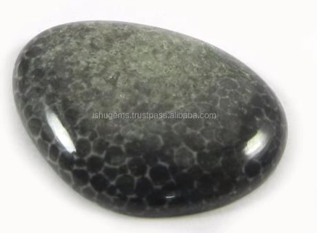 487 gms Natural Black Coral Cabochon Fancy Shape 21x28mm gemstone For jewelry IG0511