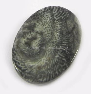 220 gms Natural Black Coral Cabochon Oval 1520mm Gemstone For jewelry IG0513