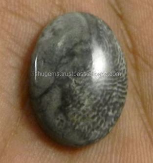 220 gms Natural Black Coral Cabochon Oval 1520mm Gemstone For jewelry IG0513