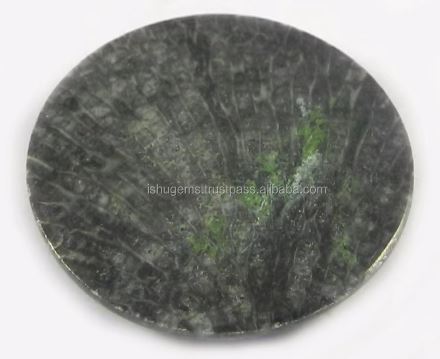 463 gms Natural Black Coral Cabochon Round 26mm Gemstone