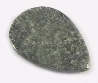 274 gms Natural Black Coral Cabochon Pear 1824mm Gemstone For Jewelry IG0516