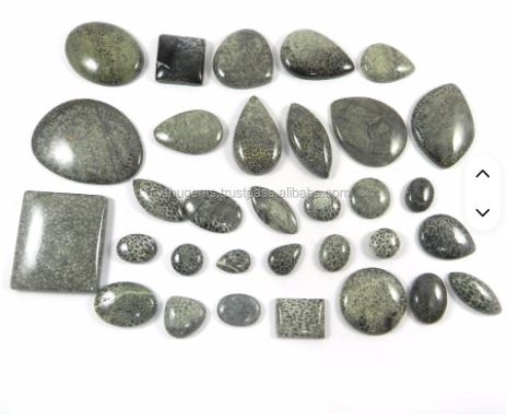 Natural Black Coral 32 Pcs Free Form 100 Gms Cabochon Gemstone