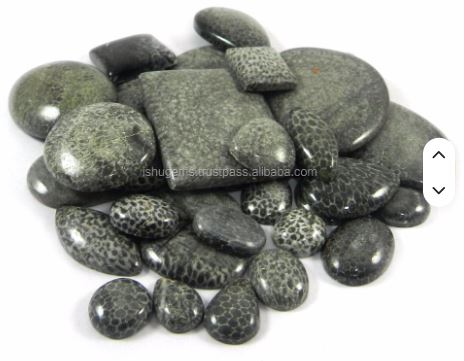 Natural Black Coral 32 Pcs Free Form 100 Gms Cabochon Gemstone
