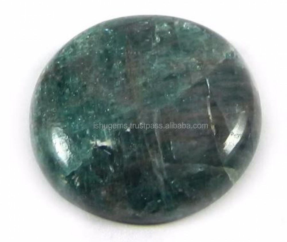 Image of Natural Neon Apatite Cabochon 4.78 Gms Round 22mm Loose Gemstone for Jewelry Making