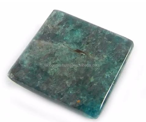 Natural Neon Apatite Cabochon 444 gms Square 18mm Gemstone For Jewelry