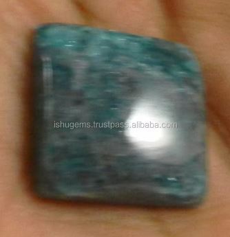 Natural Neon Apatite Cabochon 444 gms Square 18mm Gemstone For Jewelry