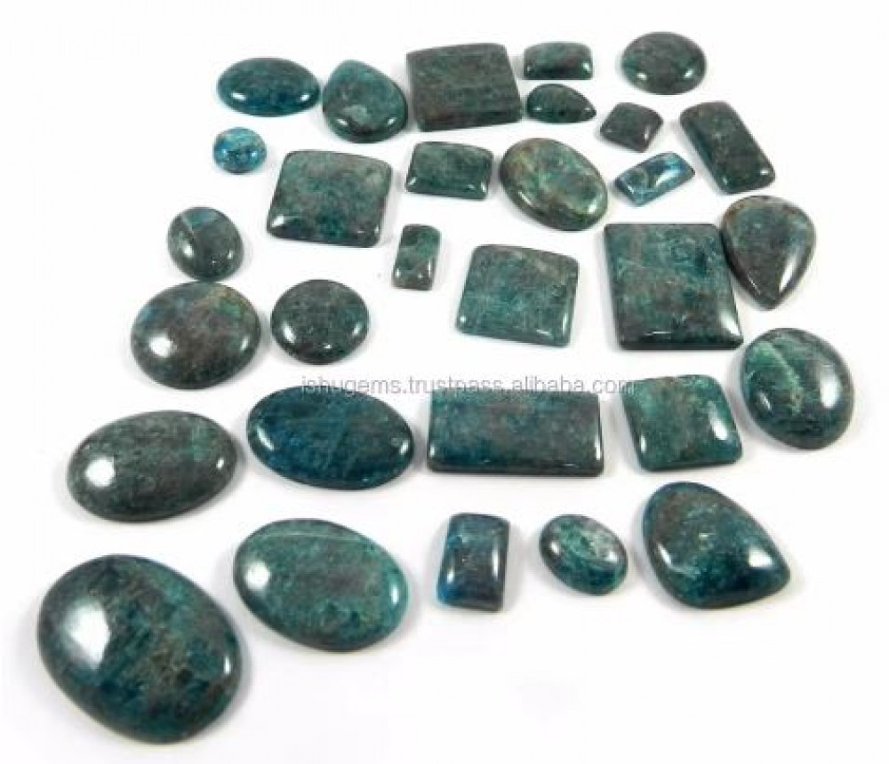 Image of 30 pcs Natural Neon Apatite 100 gms Free form Cabochon Loose Gemstone IG0536