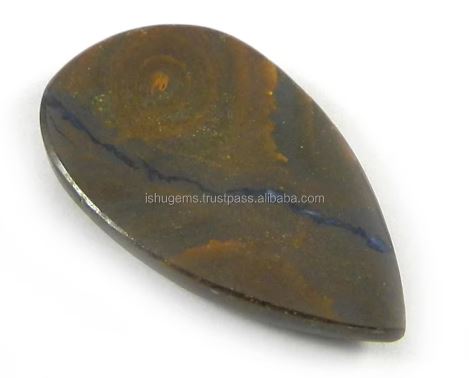 Natural Boulder Opal 17x30mm Pear Cabochon 430 gms Gemstone For Jewelry IG0538