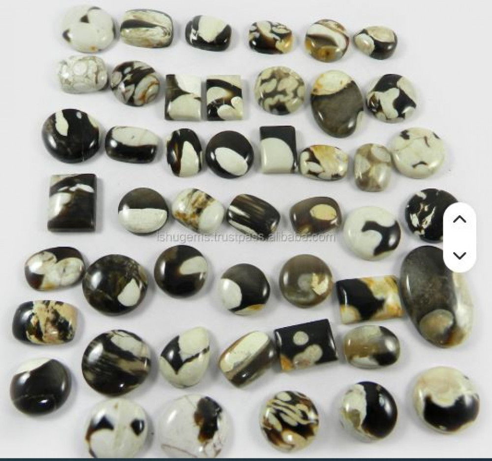 Image of 46Pcs Natural Peanut Jasper 100 gms Mix Shape Gemstone For Sale
