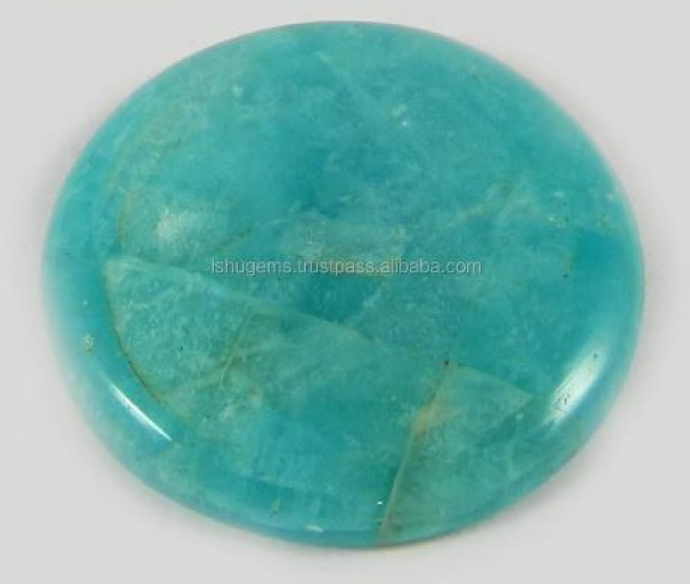 Image of Natural Amazonite 23mm Round Cabochon 3.36 gms Loose Gemstone For Making Jewelry IG0617