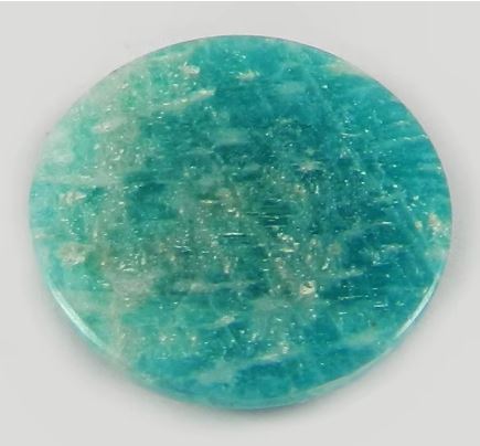 Ishu Gems Certified Amazonite 441gms Loose Gemstone 23mm Round Brilliant Cut Natural Green for Necklaces Model IG0618