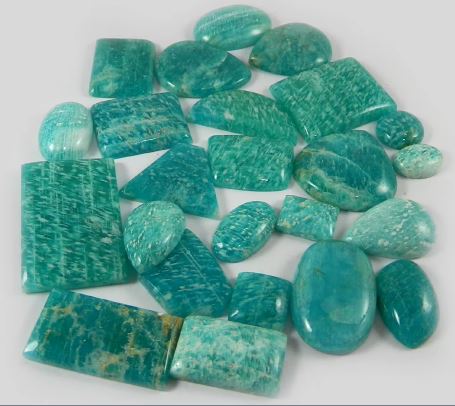 24 Pcs Natural Amazonite 100 gm Free Form Cabochon Loose Gemstone For Jewelry Making