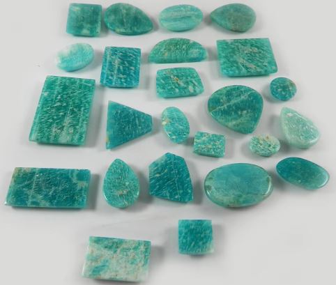 24 Pcs Natural Amazonite 100 gm Free Form Cabochon Loose Gemstone For Jewelry Making