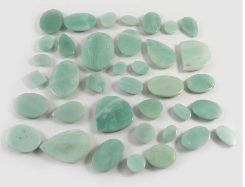 37 pcs  Milky Aquamarine 100 gms Free form cabochon loose gemstone for jewelry IG0637