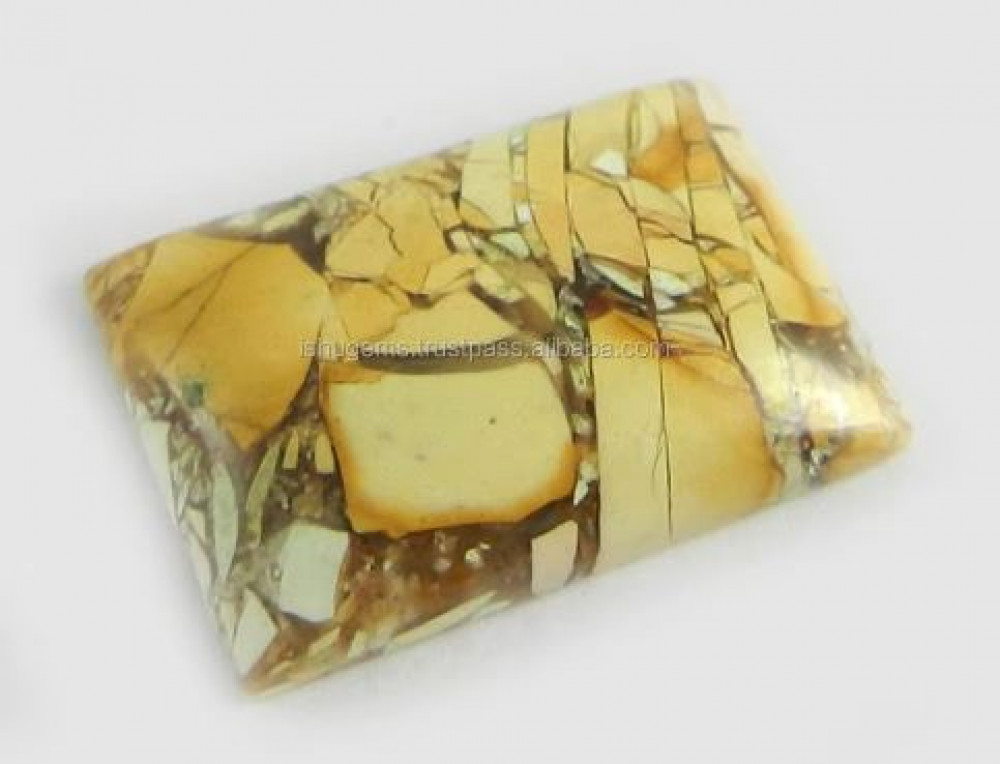 Image of Best Quality 4.15 gms Natural Brecciated Mookaite 18x25mm Rectangle Cabochon gemstone for jewelry IG0664