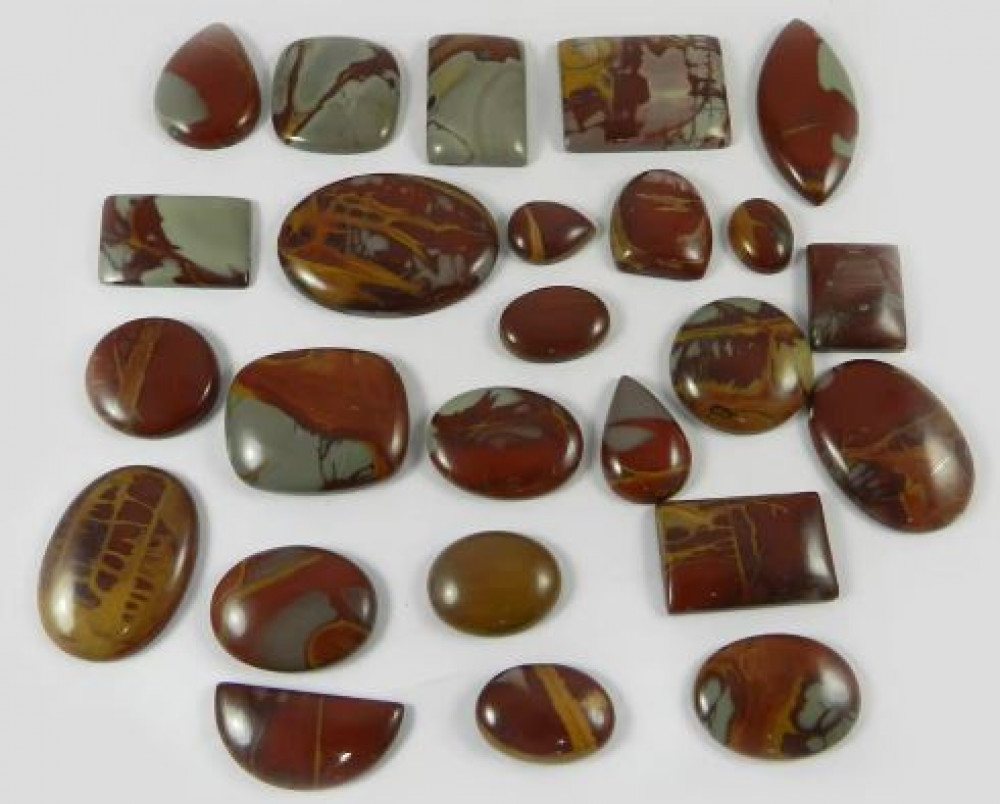 Image of 25 pcs Natural Noreena Jasper cabochon 100 gms Free form Loose Gemstone IG0675
